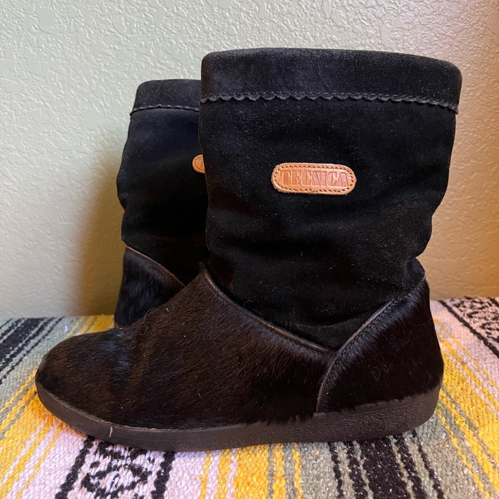 Vintage Italian Black fur Women’s Boots, Size 40